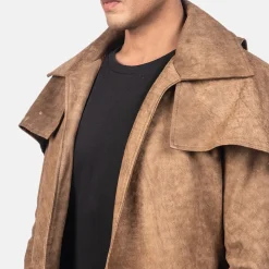 Army Brown Leather Duster