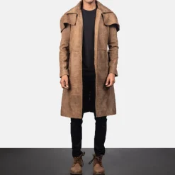 Army Brown Leather Duster