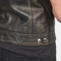 Atlas Moto Distressed Brown Leather Vest