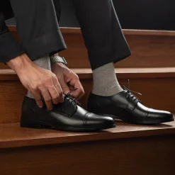 Attorney Derby Black Leather Shoes