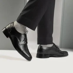 Attorney Derby Black Leather Shoes