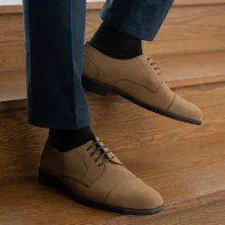 Attorney Derby Brown Nubuck Leather Shoes - StudGuard