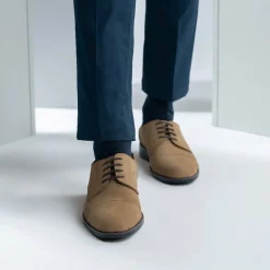 Attorney Derby Brown Nubuck Leather Shoes - StudGuard