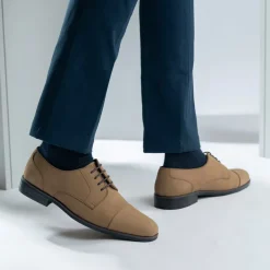 Attorney Derby Brown Nubuck Leather Shoes - StudGuard