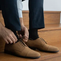 Attorney Derby Brown Nubuck Leather Shoes - StudGuard