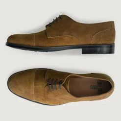 Attorney Derby Brown Suede Leather Shoes - StudGuard
