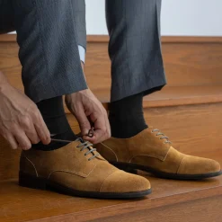Attorney Derby Brown Suede Leather Shoes - StudGuard