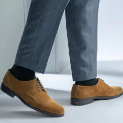 Attorney Derby Brown Suede Leather Shoes - StudGuard