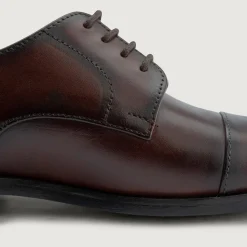 Attorney Derby Burnished Brown Leather Shoes - StudGuard