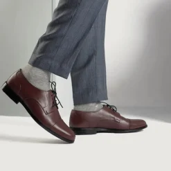 Attorney Derby Maroon Leather Shoes