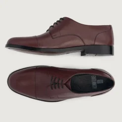 Attorney Derby Maroon Leather Shoes