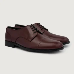 Attorney Derby Maroon Leather Shoes