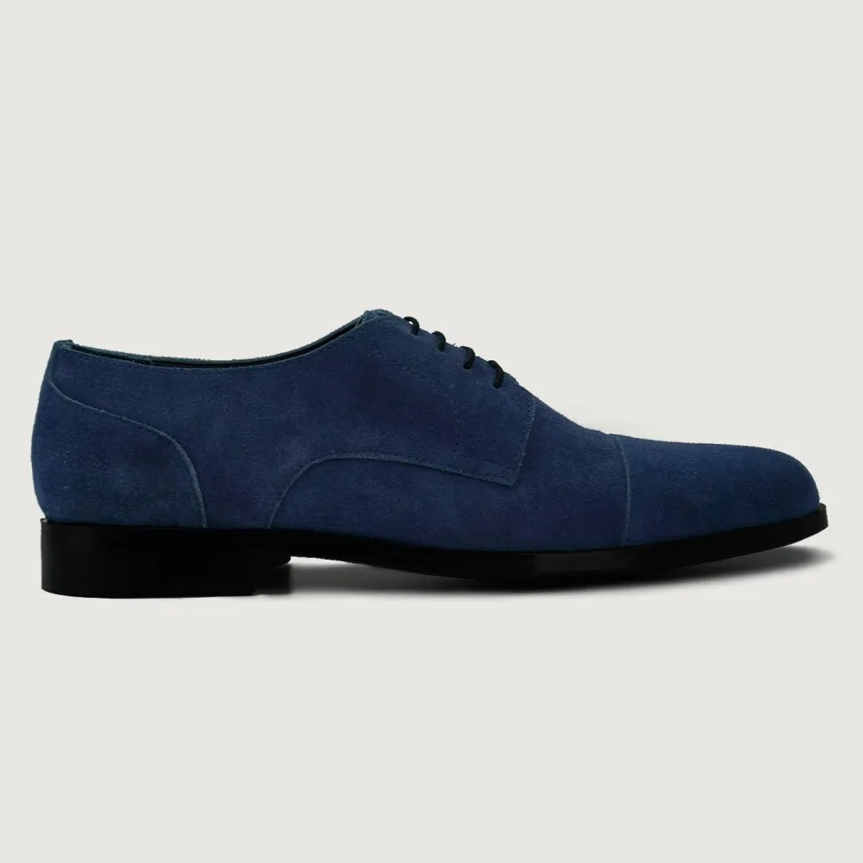 Attorney Derby Midnight Blue Suede Leather Shoes
