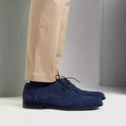 Attorney Derby Midnight Blue Suede Leather Shoes