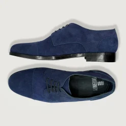 Attorney Derby Midnight Blue Suede Leather Shoes