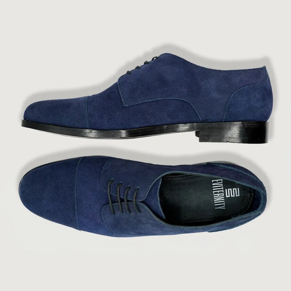 Attorney Derby Midnight Blue Suede Leather Shoes