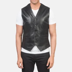 Auden Black Leather Vest