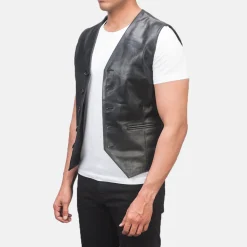 Auden Black Leather Vest