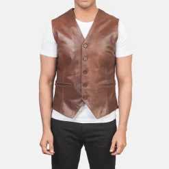 Auden Brown Leather Vest