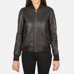 Ava Ma-1 Brown Leather Bomber Jacket