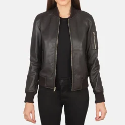 Ava Ma-1 Brown Leather Bomber Jacket