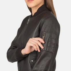 Ava Ma-1 Brown Leather Bomber Jacket