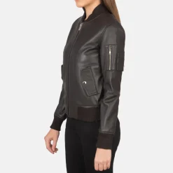 Ava Ma-1 Brown Leather Bomber Jacket