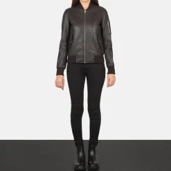 Ava Ma-1 Brown Leather Bomber Jacket