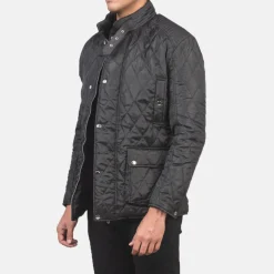 Barry Quilted Black Windbreaker Jacket