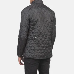 Barry Quilted Black Windbreaker Jacket