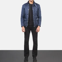 Barry Quilted Blue Windbreaker Jacket