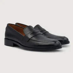 Baxton Black Leather Loafers