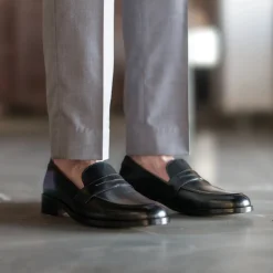 Baxton Black Leather Loafers