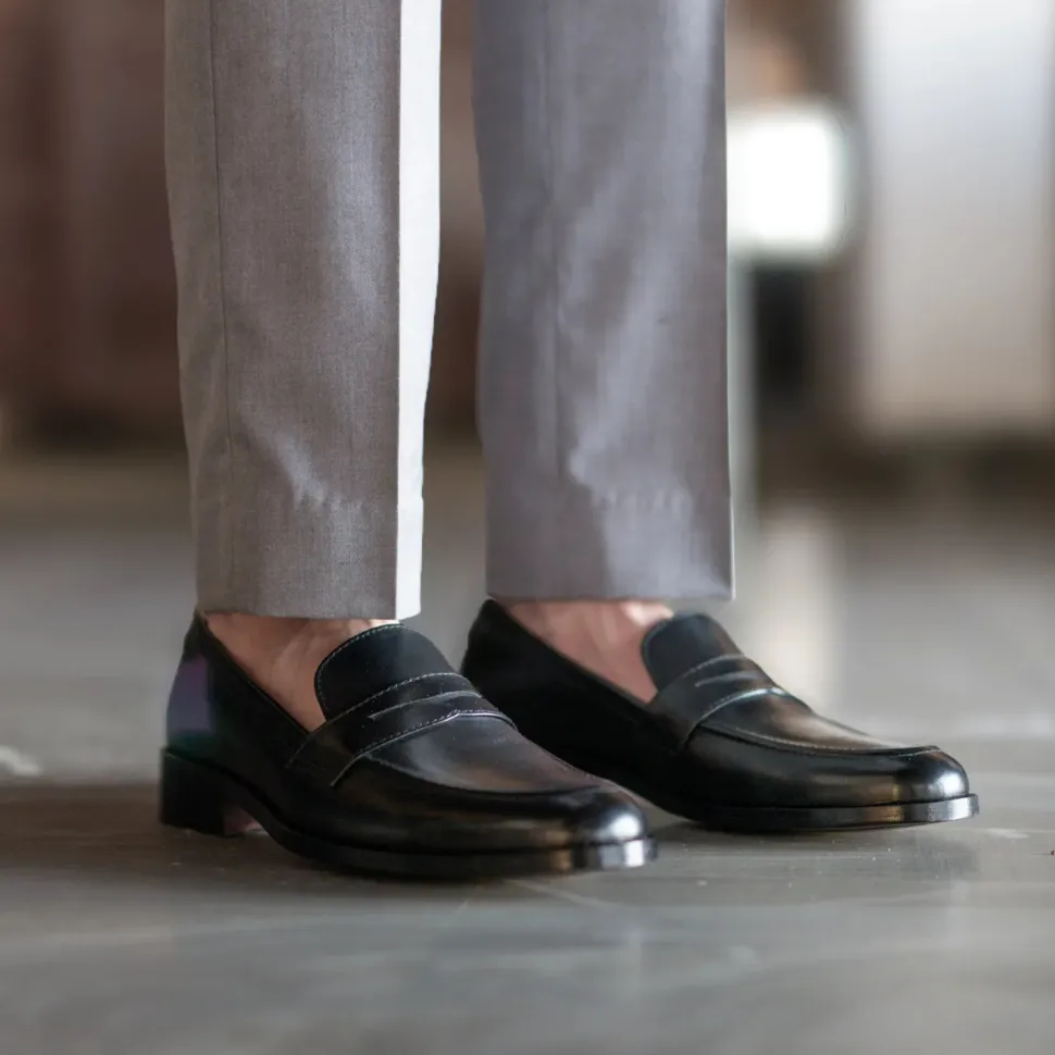 Baxton Black Leather Loafers