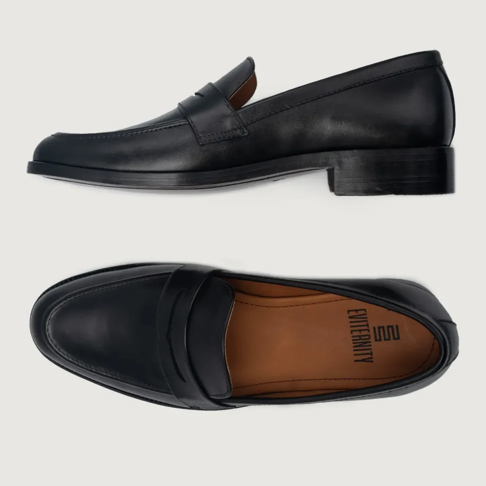 Baxton Black Leather Loafers