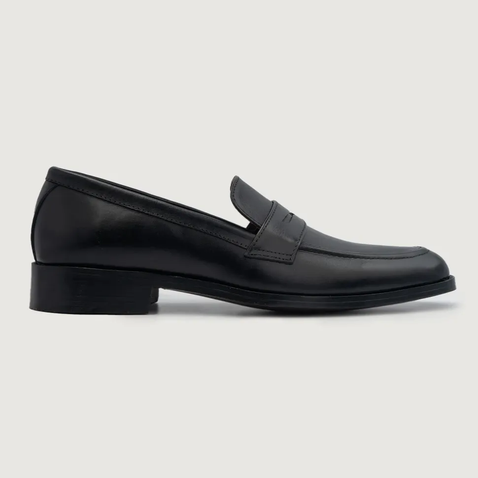Baxton Black Leather Loafers