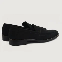 Baxton Black Suede Leather Loafers