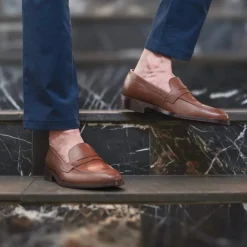 Baxton Brown Leather Loafers