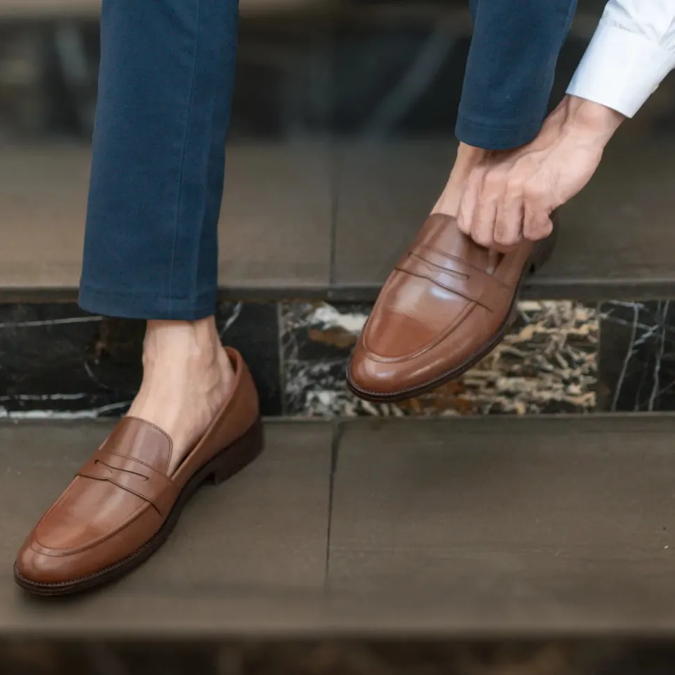 Baxton Brown Leather Loafers