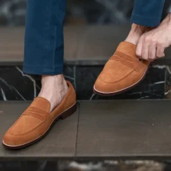 Baxton Brown Suede Leather Loafers