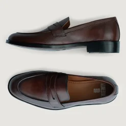 Baxton Burnished Brown Leather Loafers