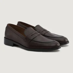 Baxton Burnished Brown Leather Loafers