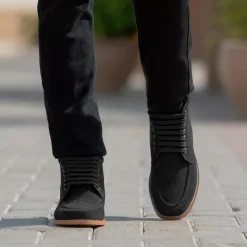 Bearman Moc Toe Black Suede Boots