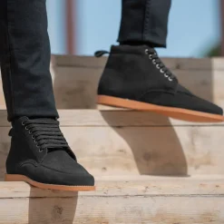 Bearman Moc Toe Black Suede Boots