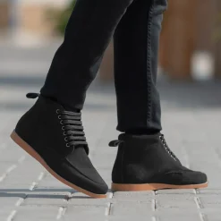 Bearman Moc Toe Black Suede Boots