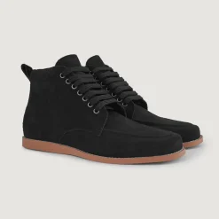Bearman Moc Toe Black Suede Boots