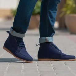 Bearman Moc Toe Blue Suede Boots