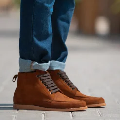 Bearman Moc Toe Brown Suede Boots