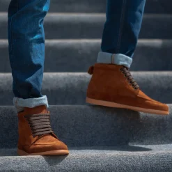 Bearman Moc Toe Brown Suede Boots