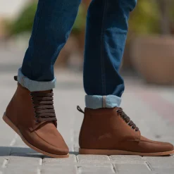 Bearman Moc Toe Pull-up Brown Leather Boots